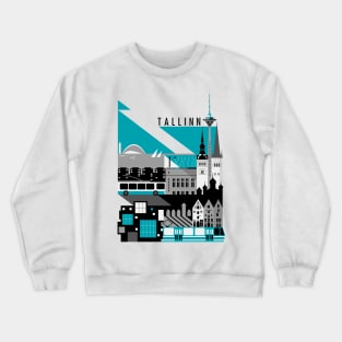 Tallinn. Sini-must-valge. Crewneck Sweatshirt